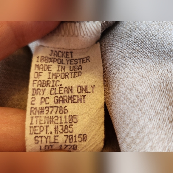 Vintage FATTANEH BAHARI Grey Jacket Knot Buttons Size 8 - Picture 7 of 9